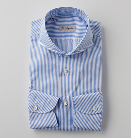 G.Inglese(ジ・イングレーゼ)HORIZONTAL COLLAR 200/2 LONDON STRIPE SHIRT